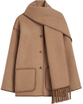 (W) TOTEME FW24 刺绣流苏围巾单排扣宽松外套 女士米色 244WRO918FB0292033 Order (W) TOTEME FW24 刺绣流苏围巾单排扣宽松外套 女士米色 244WRO918FB0292033