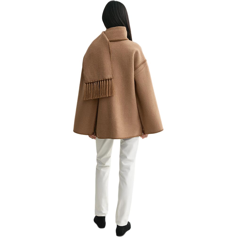 Purchase (W) TOTEME FW24 刺绣流苏围巾单排扣宽松外套 女士米色 244WRO918FB0292033