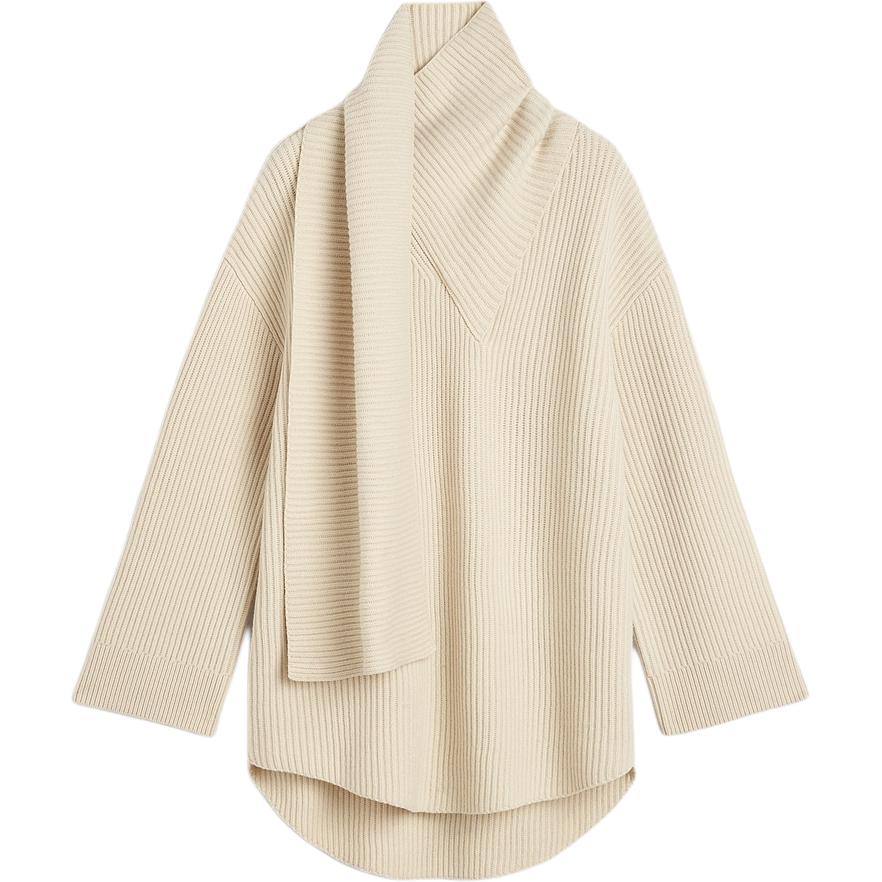 Order (W) TOTEME FW24 圍巾領針織毛衣 女士款 奶白色 244WRT0364YA0007059