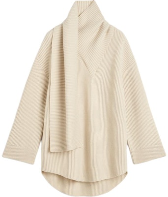 (W) TOTEME FW24 圍巾領針織毛衣 女士款 奶白色 244WRT0364YA0007059 Order (W) TOTEME FW24 圍巾領針織毛衣 女士款 奶白色 244WRT0364YA0007059