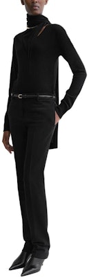 (W) TOTEME FW24 女士黑色低腰修身褲裝長褲附褶細節。 244WRB0220FB0061001 Shop (W) TOTEME FW24 女士黑色低腰修身褲裝長褲附褶細節。 244WRB0220FB0061001