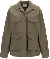 (Women) TOTEME Khaki Green Utility Short Jacket with Multiple Pockets 213106734644 (Women) TOTEME Khaki Green Utility Short Jacket with Multiple Pockets 213106734644