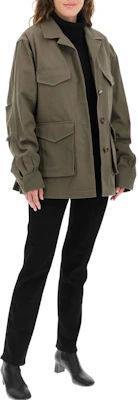 (Women) TOTEME Khaki Green Utility Short Jacket with Multiple Pockets 213106734644 Lookbook (Women) TOTEME Khaki Green Utility Short Jacket with Multiple Pockets 213106734644