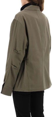 (Women) TOTEME Khaki Green Utility Short Jacket with Multiple Pockets 213106734644 Purchase (Women) TOTEME Khaki Green Utility Short Jacket with Multiple Pockets 213106734644