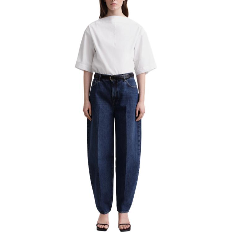 Lookbook (W) TOTEME 女士低腰宽腿锥形牛仔裤 深蓝色 2332037741404