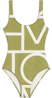 (Women) TOTEME Minimalist Logo Backless Swimsuit Melon Green/Light Licorice . 243WSW1149FB0221214 (Women) TOTEME Minimalist Logo Backless Swimsuit Melon Green/Light Licorice . 243WSW1149FB0221214