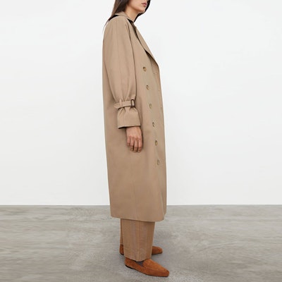 (W) TOTEME Pisa Gabardina Caqui Doble Botonadura con Forro de Logo para Mujer. 201102706850 Purchase (W) TOTEME Pisa Gabardina Caqui Doble Botonadura con Forro de Logo para Mujer. 201102706850