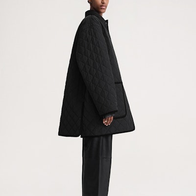 (W) TOTEME PS24 黑色絎縫外套 女裝燈芯絨飾邊刺繡設計 241WRO1022FB0169001 Shop (W) TOTEME PS24 黑色絎縫外套 女裝燈芯絨飾邊刺繡設計 241WRO1022FB0169001