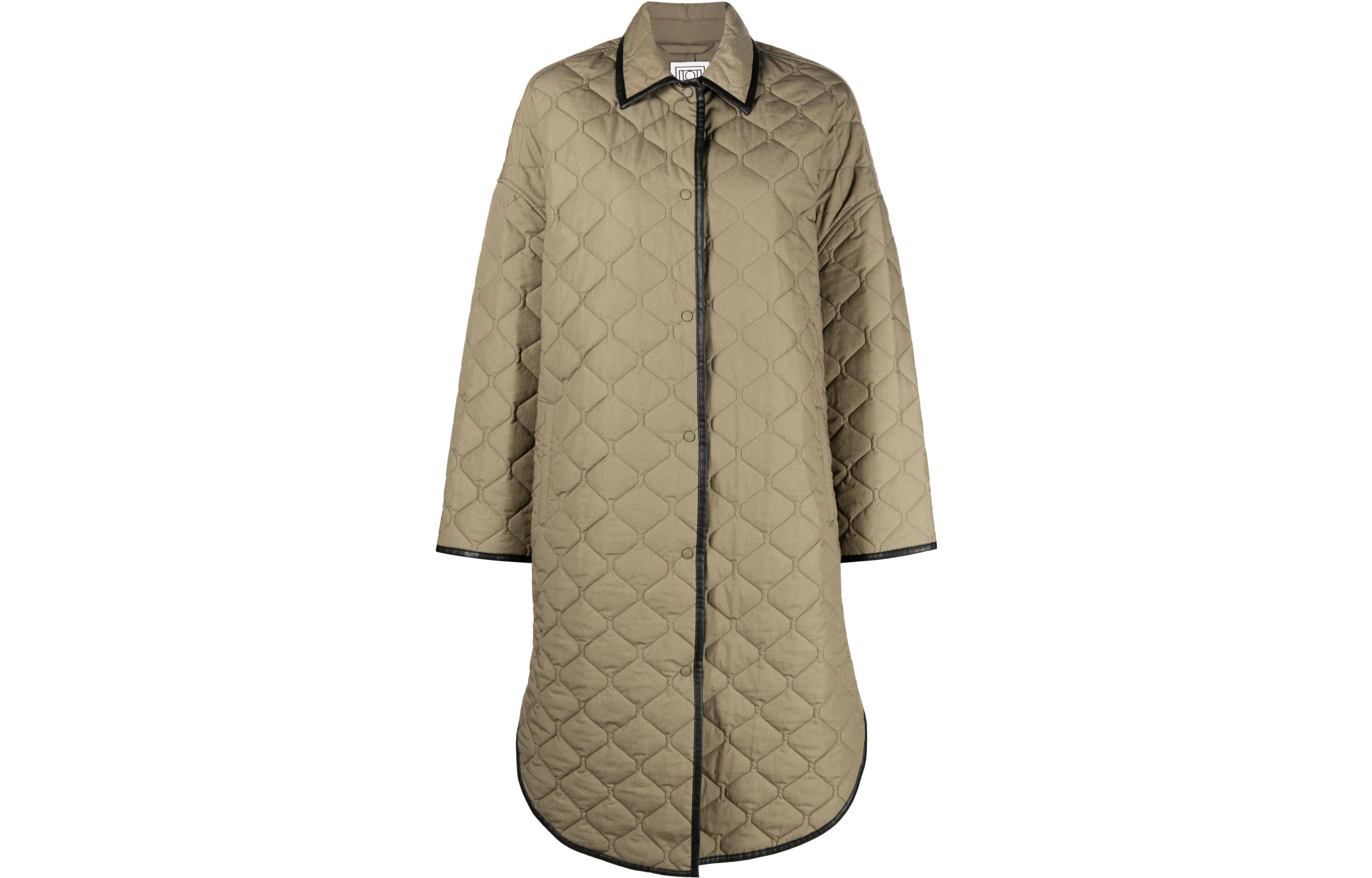 Order (W) TOTEME绿色中长款棉质夹克茧型外套 quilted. 234WRTWOU087FB0008011