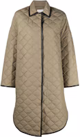 Order (W) TOTEME 綠色中長版棉質絎縫茧型外套。 234WRTWOU087FB0008011