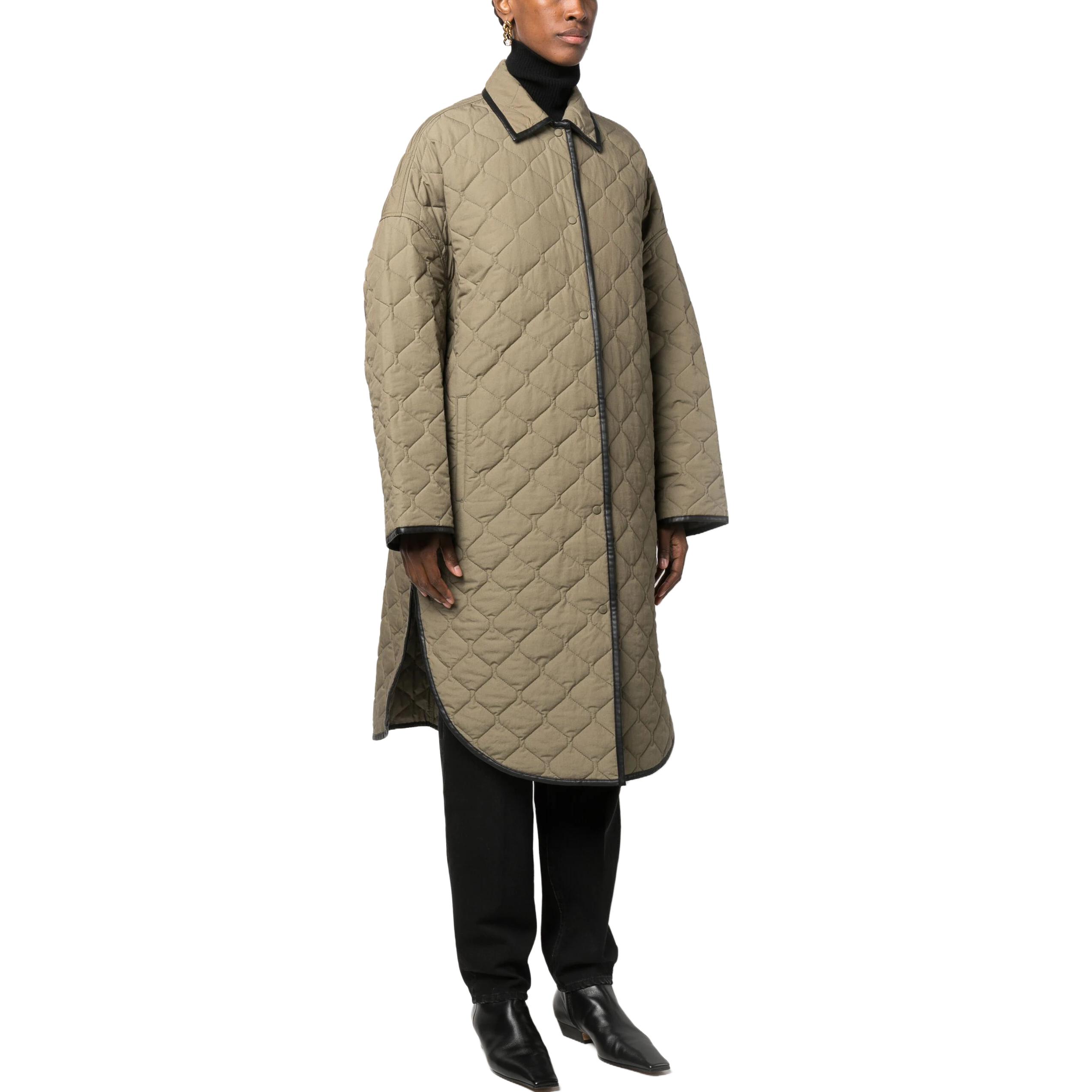 Purchase (W) TOTEME绿色中长款棉质夹克茧型外套 quilted. 234WRTWOU087FB0008011