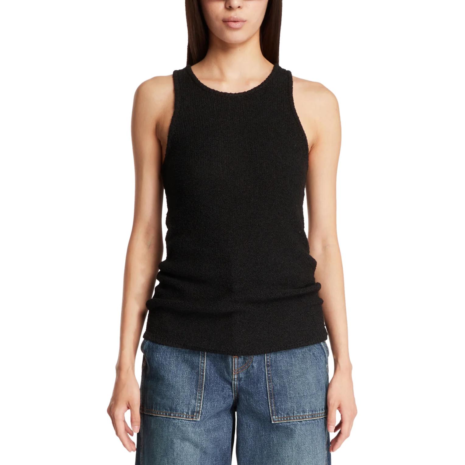 (Women) TOTEME Sleeveless Loose Fit Tank Top - Black. 243WRT0343YA0088001