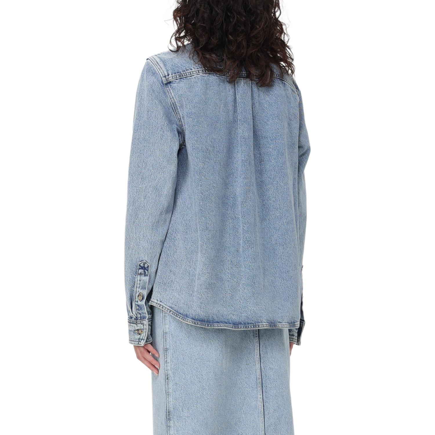 Lookbook (W) TOTEME 女款藍色修身長袖襯衫 243WRT0330FB0045184