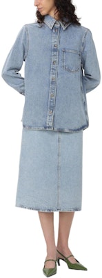 (W) TOTEME 女款藍色修身長袖襯衫 243WRT0330FB0045184 Shop (W) TOTEME 女款藍色修身長袖襯衫 243WRT0330FB0045184