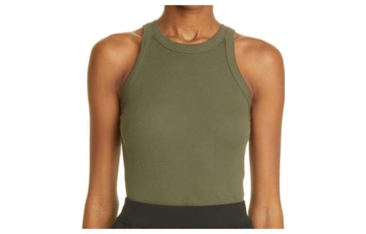 (Women) TOTEME Solid Color Sleeveless Tank Top - Green 437772697