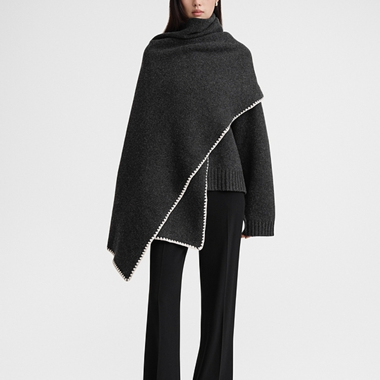 Purchase (W) TOTEME 簡約設計黑色披肩. 241WSC1233YA0004074