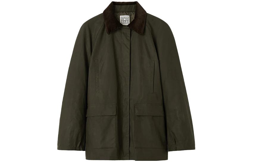 (Women) TOTEME Solid Elbow Patch Jacket  Forest Green 214104731697