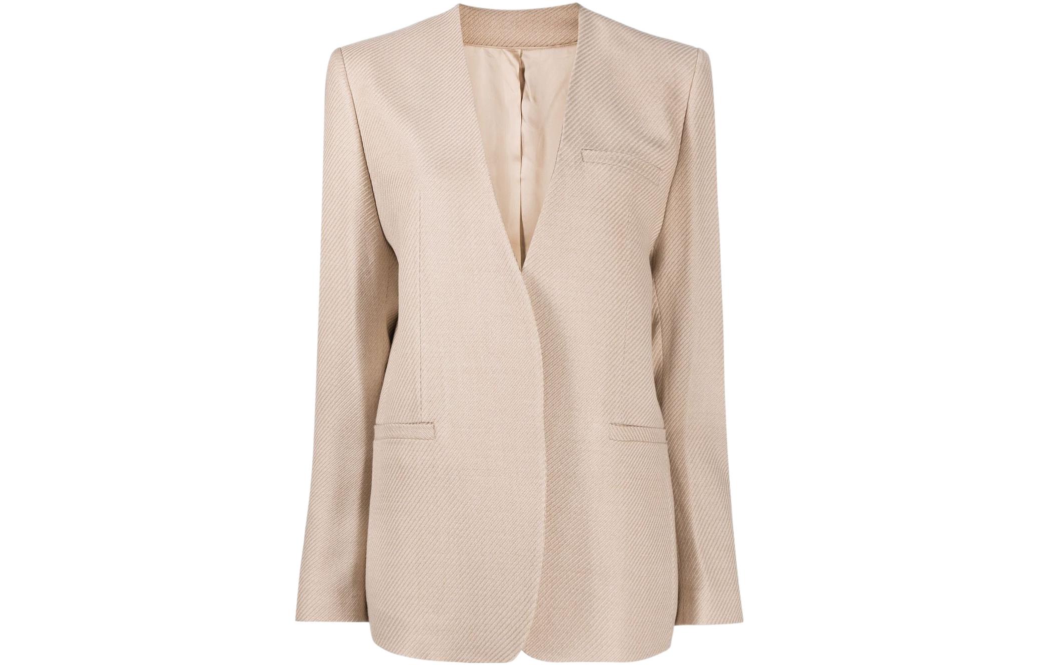 (Women) TOTEME Solid Long Sleeve Blazer  Beige 214-113-700-829
