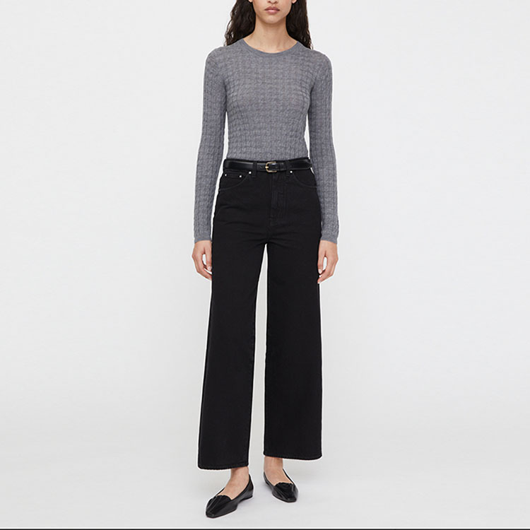 Lookbook (W) TOTEME SS21 高腰喇叭黑色寬腿短版牛仔褲 女裝 213230739204