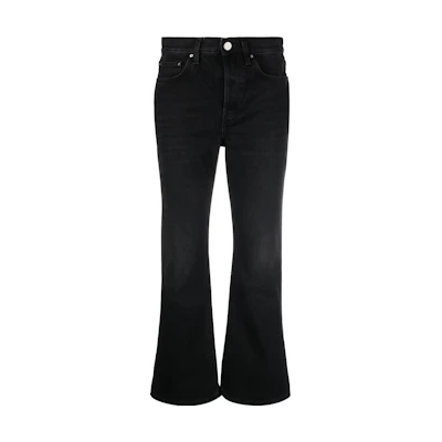 (Women) TOTEME SS22 Black Ankle-Flare Jeans 221233744