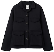 (Women) TOTEME SS22 Black Multi-Pocket Solid Jacket 221-101-720-200 (Women) TOTEME SS22 Black Multi-Pocket Solid Jacket 221-101-720-200