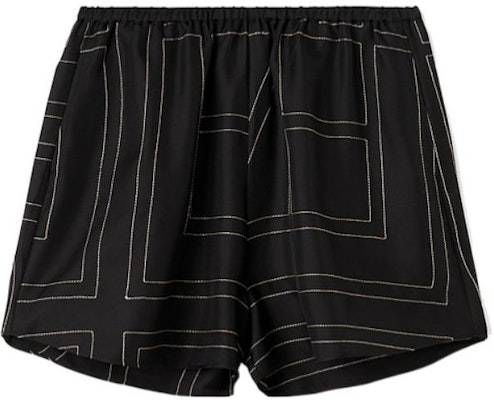 (W) TOTEME SS22 Seluar Pendek Hitam Kasual Potongan Lurus dengan Sulaman Logo 223-226-707-925 Buy (W) TOTEME SS22 Seluar Pendek Hitam Kasual Potongan Lurus dengan Sulaman Logo 223-226-707-925