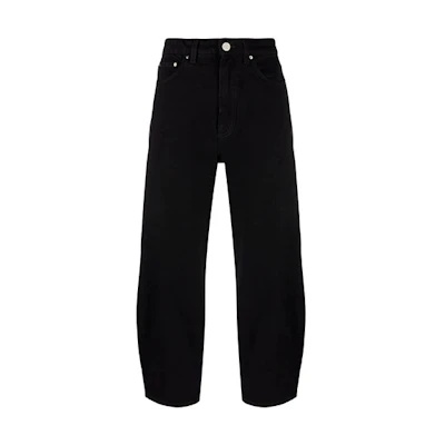 (Women) TOTEME SS22 Solid Black Denim Jeans 221238739204