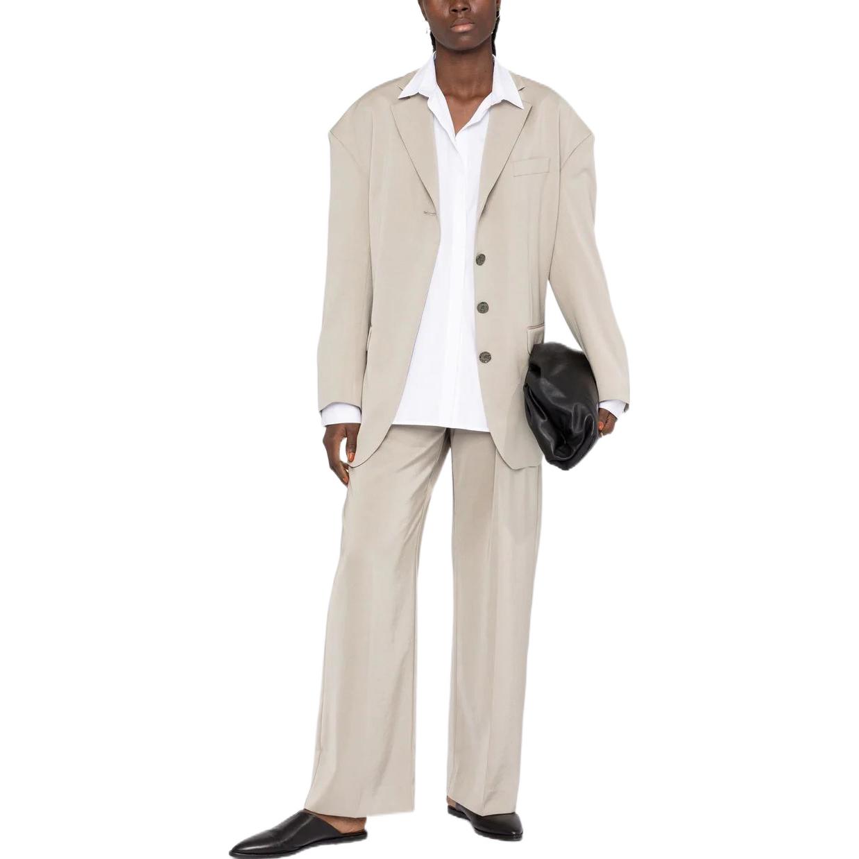 Lookbook (W) TOTEME SS22 Baju Kasual Longgar Berbelah - Putih 223708710100