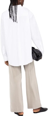 (W) TOTEME SS22 Baju Kasual Longgar Berbelah - Putih 223708710100 Shop (W) TOTEME SS22 Baju Kasual Longgar Berbelah - Putih 223708710100