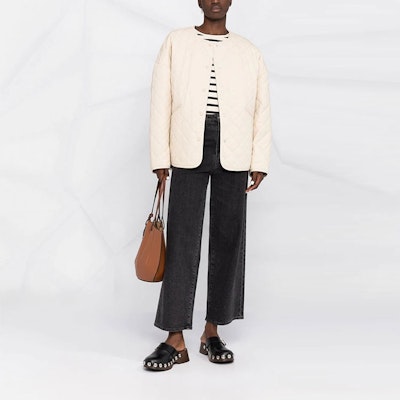 (W) TOTEME SS22 女裝菱形絎縫外套 輕麥色 223177222752 Lookbook (W) TOTEME SS22 女裝菱形絎縫外套 輕麥色 223177222752