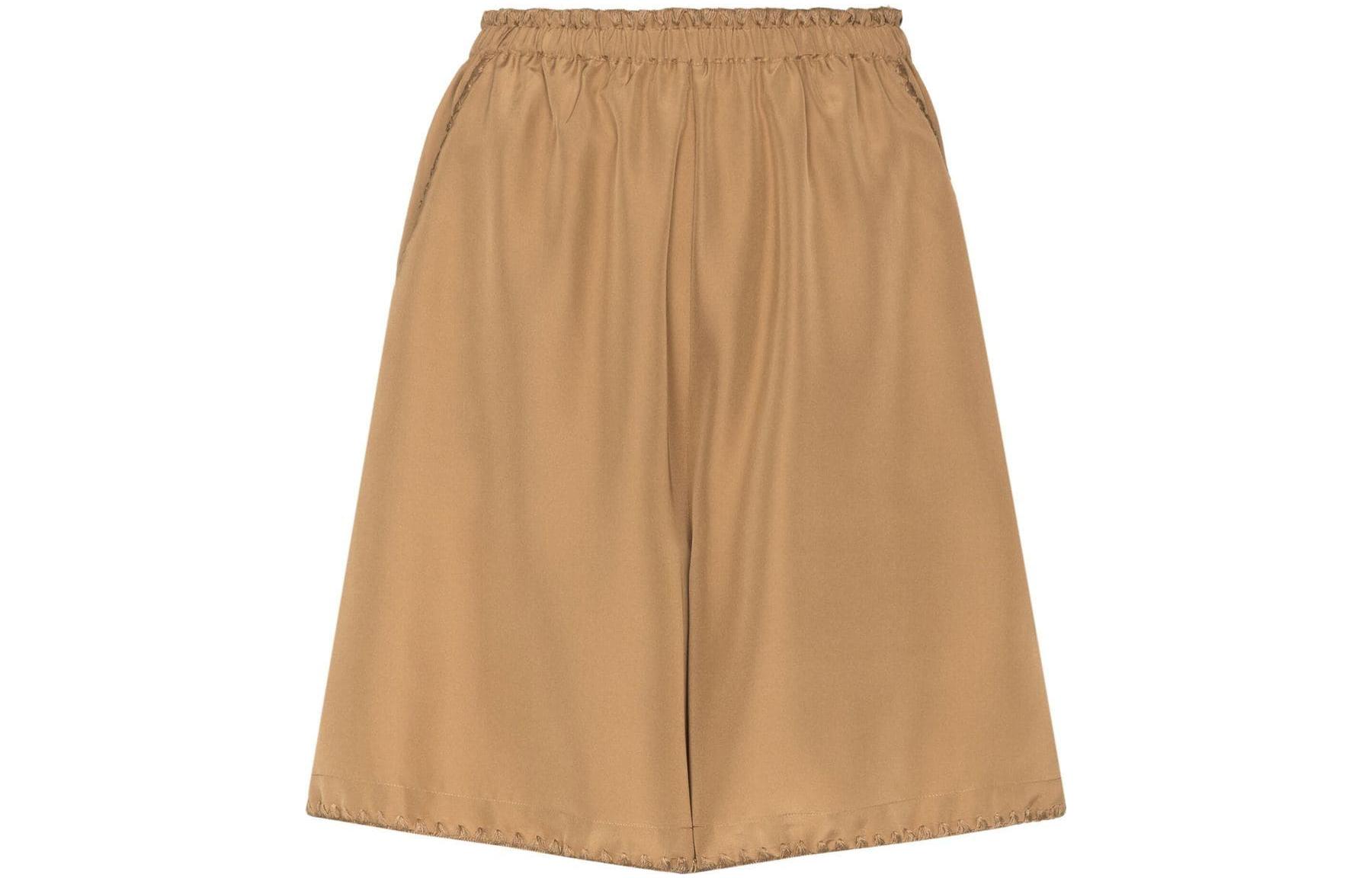 (Women) TOTEME SS22 Solid Stitch High-Waisted Casual Shorts Women - Orange. 222-232-212