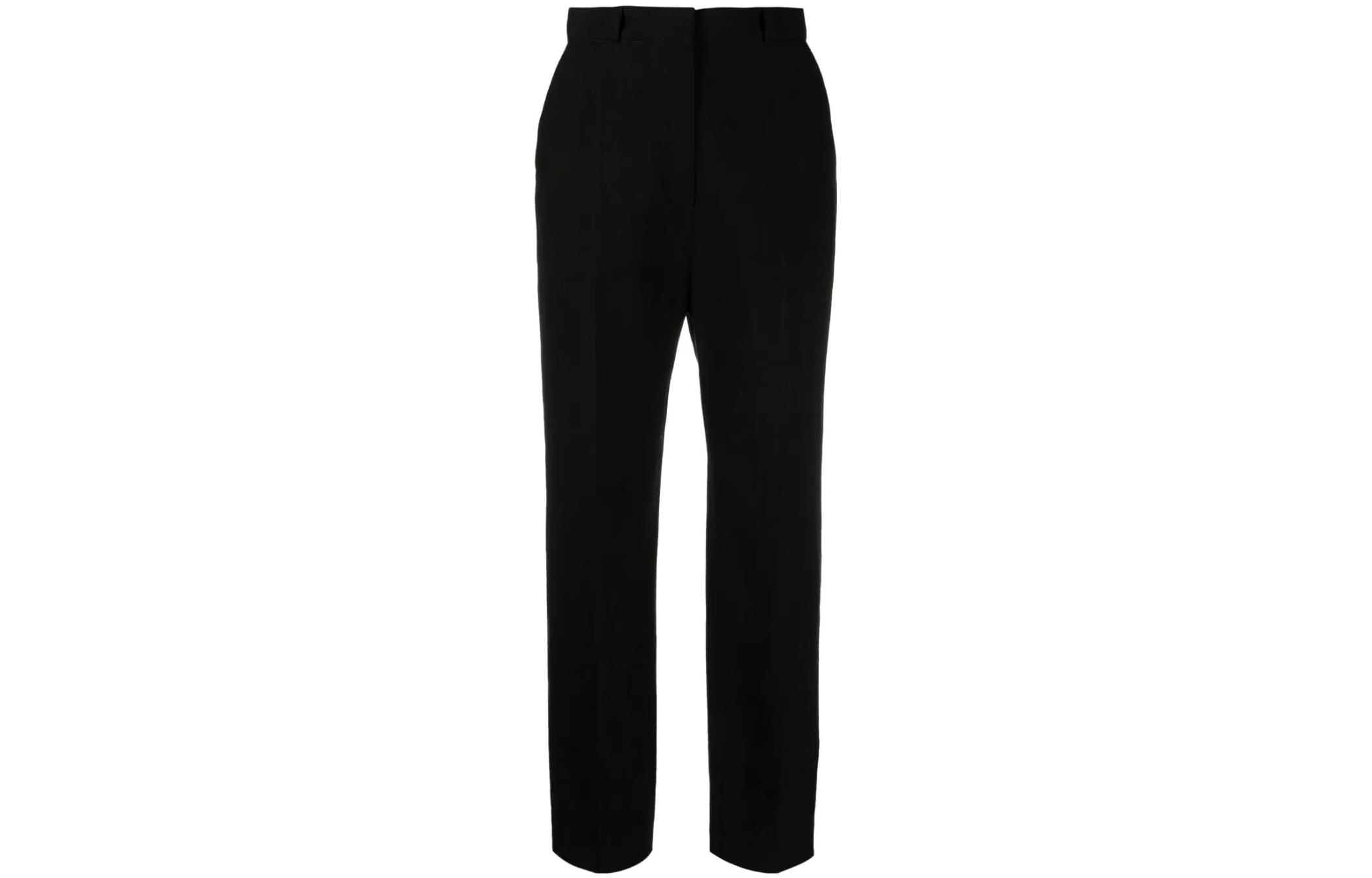 (Women) TOTEME SS23  Solid Black Tapered Suit Pants. 222230213200