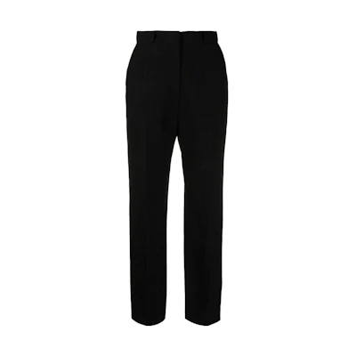 (Women) TOTEME SS23 Solid Black Tapered Suit Pants. 222230213200