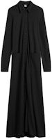 (Women) TOTEME SS24 Black Long Sleeve Shirt Dress Maxi Casual Solid Color. 242WRD1692FB0161001 (Women) TOTEME SS24 Black Long Sleeve Shirt Dress Maxi Casual Solid Color. 242WRD1692FB0161001