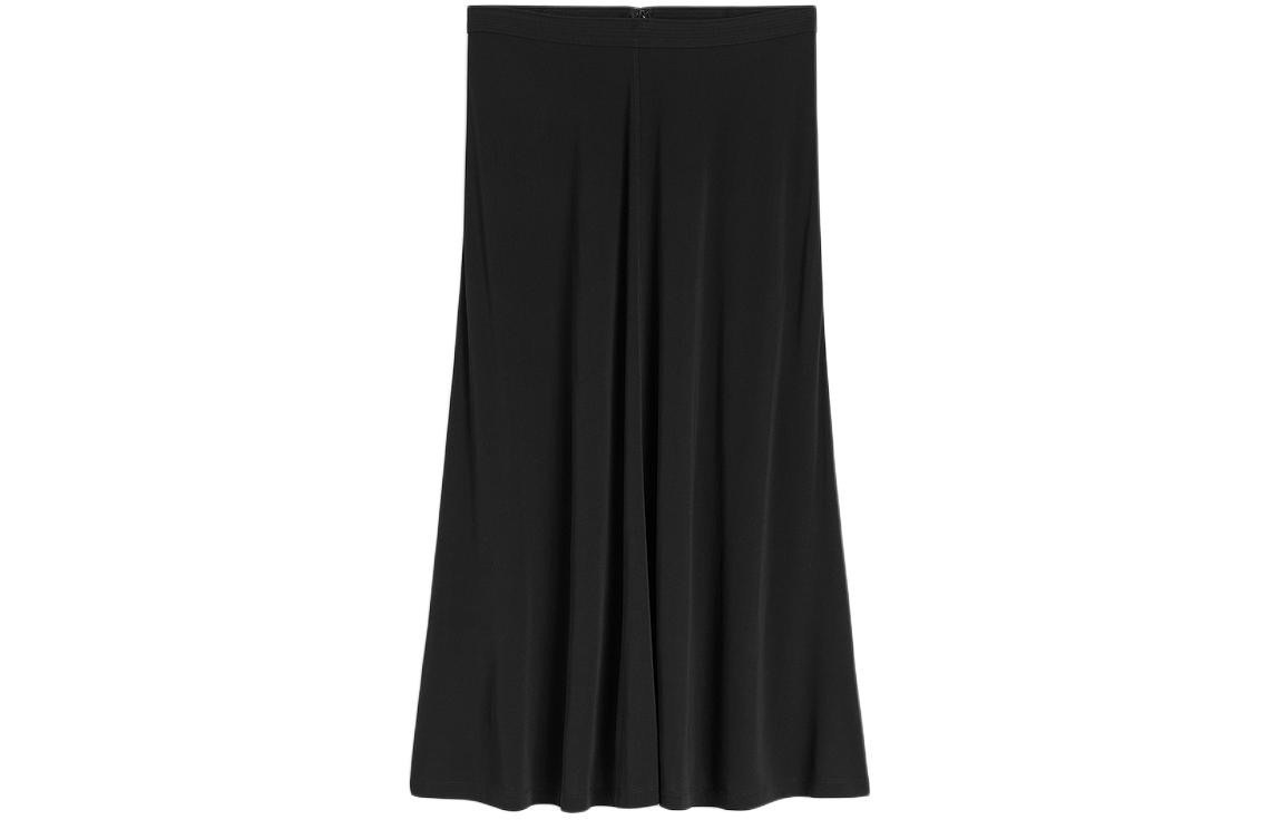 (Women) TOTEME SS24  Black Mid-Rise Pleated Maxi Skirt Casual Wear 242WRB1678FB0162001