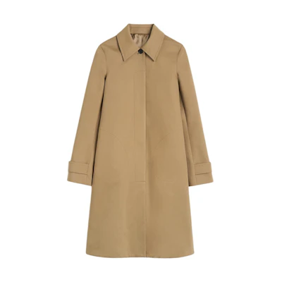 (Women) TOTEME SS24 Caramel A-Line Cotton Mid-Length Coat. 242WRO1596FB0156126