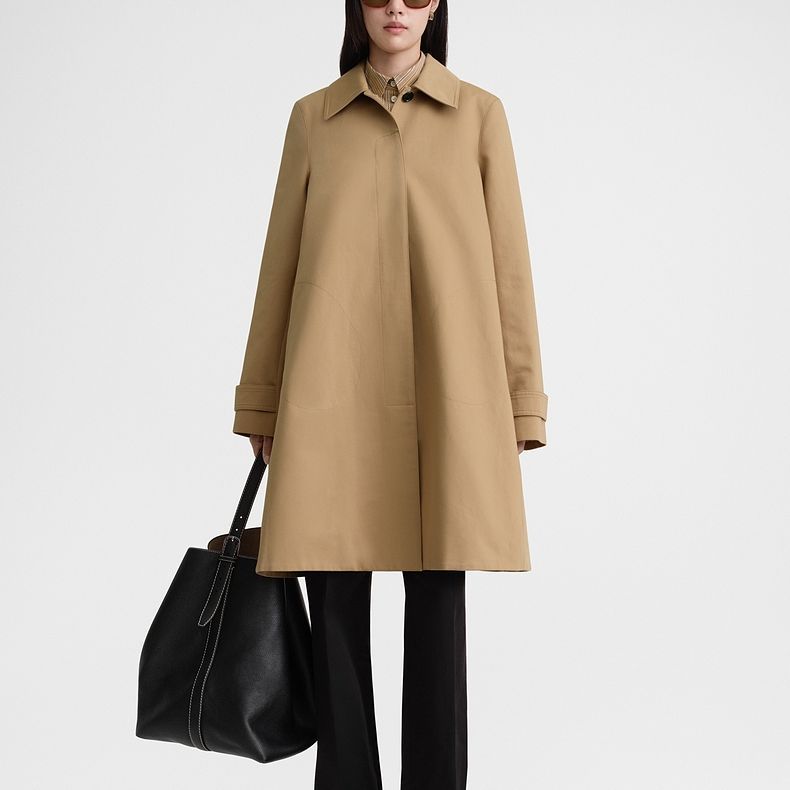 Lookbook (W) Abrigo de Algodón Línea A Caramelo TOTEME SS24. 242WRO1596FB0156126