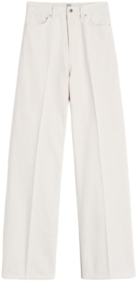 (W) TOTEME SS24 高腰寬腿褶設計棉質牛仔褲 米色 242WRB2429FB0083116 Buy (W) TOTEME SS24 高腰寬腿褶設計棉質牛仔褲 米色 242WRB2429FB0083116