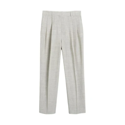 (Women) TOTEME SS24 Mid-Rise Straight-Leg Pants Oatmeal Mix Casual Style. 234WRB847FB0109031
