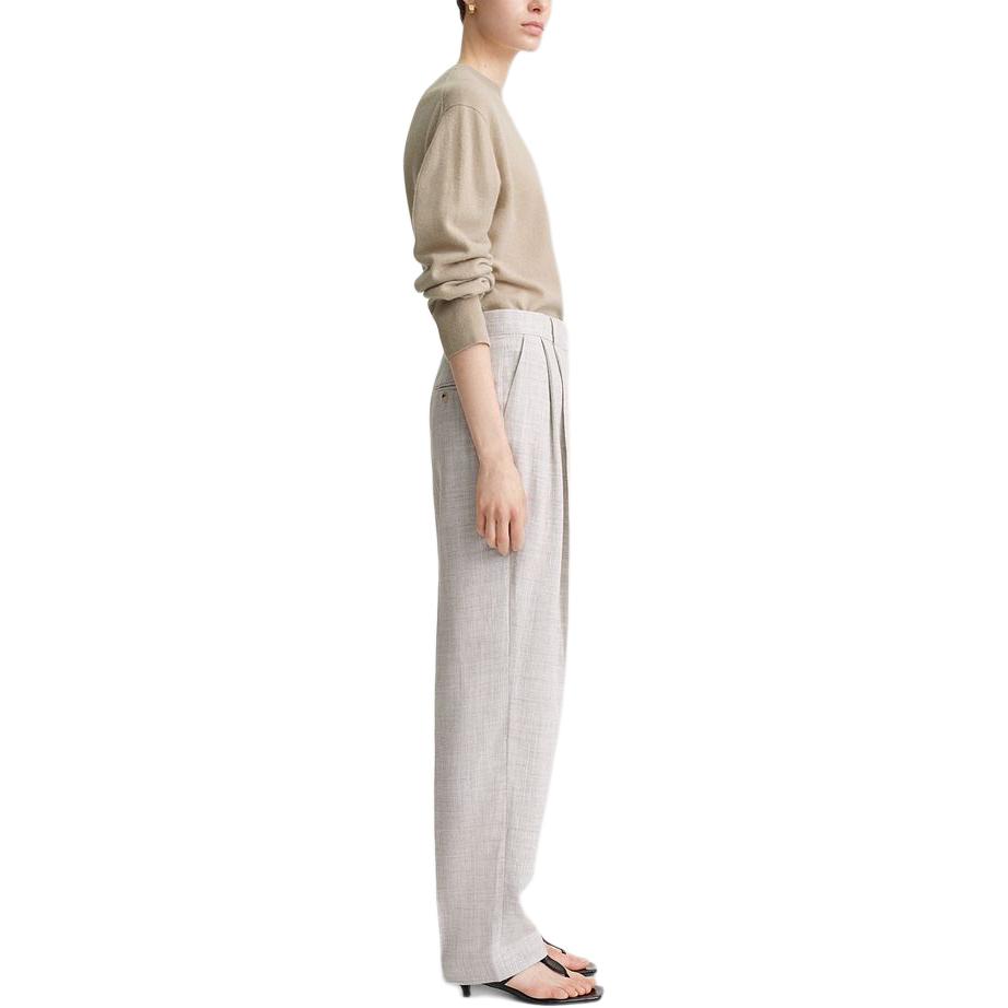 Purchase (W) TOTEME SS24 中腰直筒長褲 燕麥混色休閒風格裤子。 234WRB847FB0109031