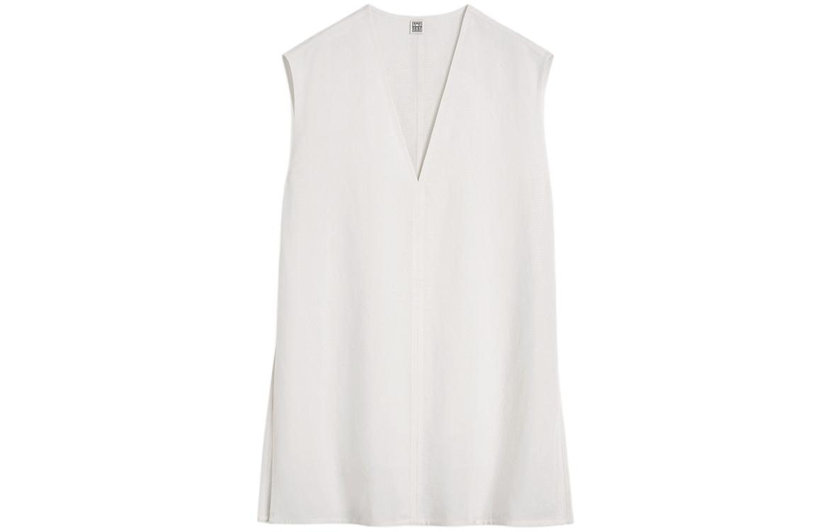 Order (W) TOTEME SS24 柔軟無袖V領套頭背心 - 米白色 242WRT1462FB0159059