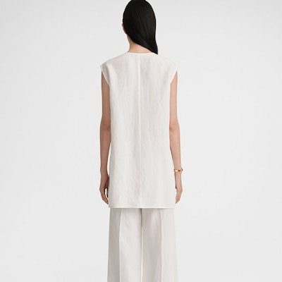 (W) TOTEME SS24 柔軟無袖V領套頭背心 - 米白色 242WRT1462FB0159059 Shop (W) TOTEME SS24 柔軟無袖V領套頭背心 - 米白色 242WRT1462FB0159059