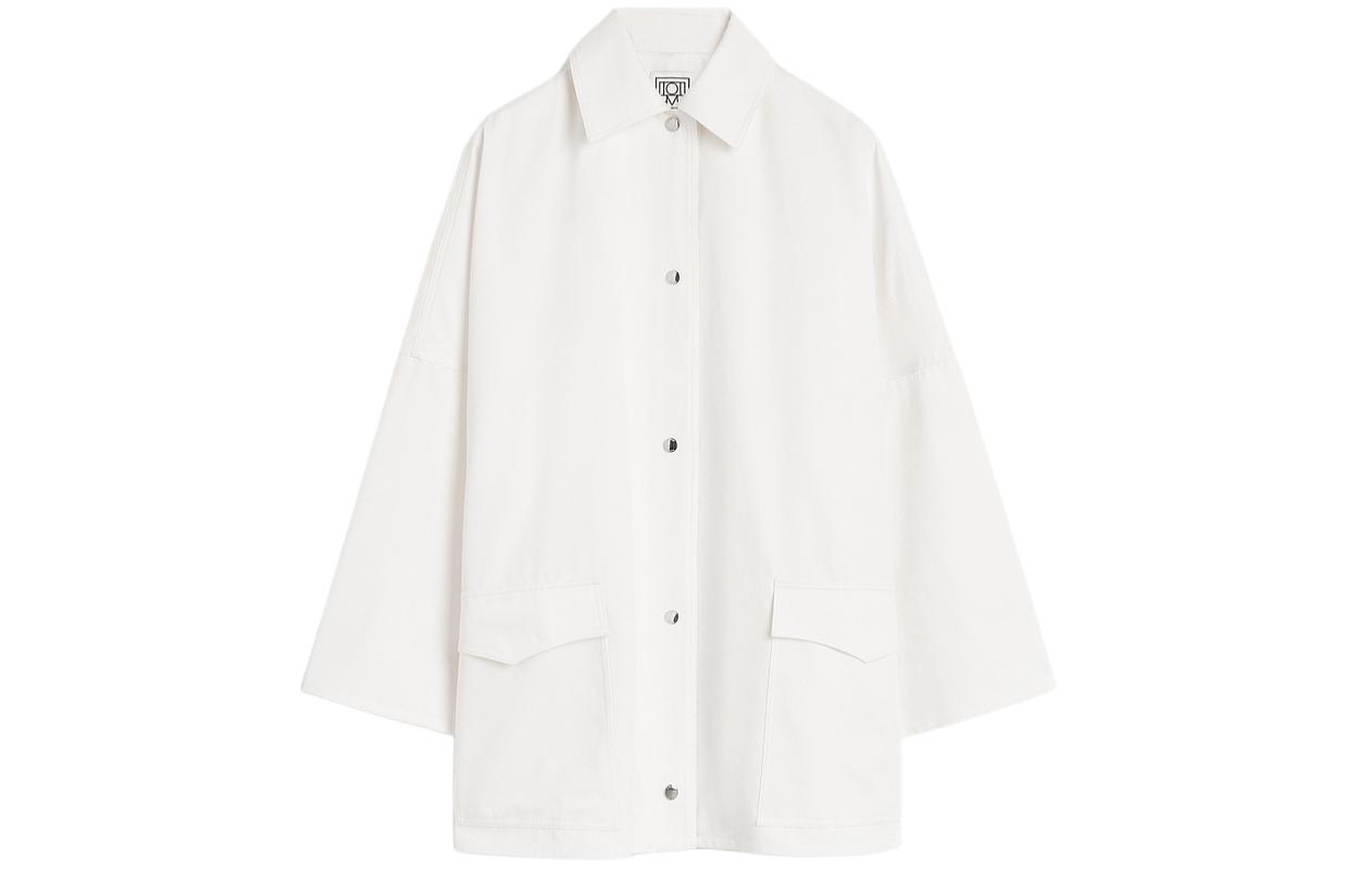 Order (W) Chaqueta Blanca de Algodón Twill Oversize de Manga Larga TOTEME SS24 241WRO1050FB0103047