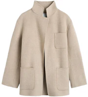 (Women) TOTEME SS24 Double-Sided Wool Jacket with Pockets - Beige Mix 242WRO1613FB0006164 (Women) TOTEME SS24 Double-Sided Wool Jacket with Pockets - Beige Mix 242WRO1613FB0006164