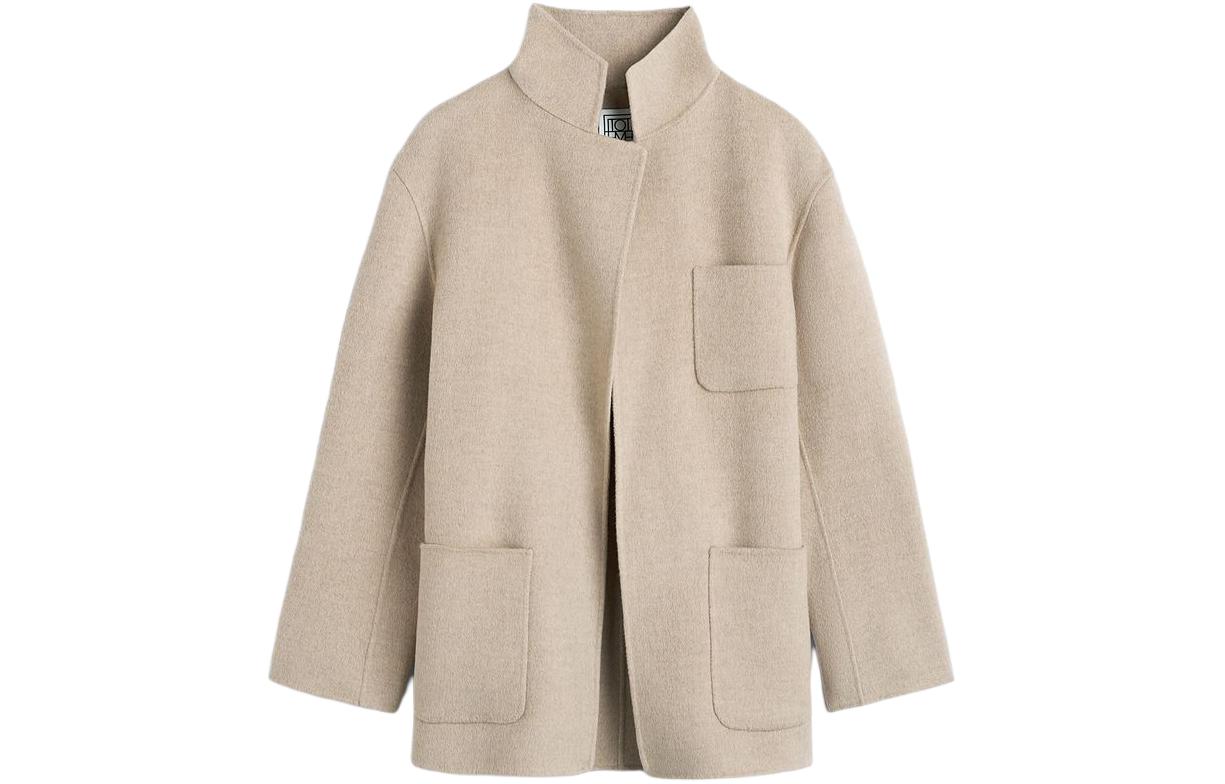 Order (Women) TOTEME SS24 Double-Sided Wool Jacket with Pockets - Beige Mix 242WRO1613FB0006164