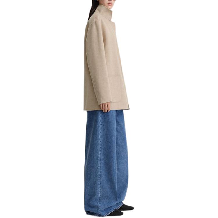 Purchase (Women) TOTEME SS24 Double-Sided Wool Jacket with Pockets - Beige Mix 242WRO1613FB0006164