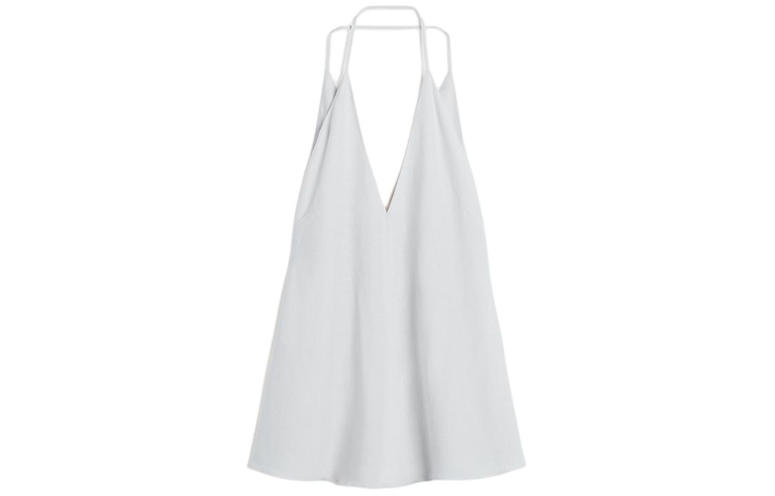 Order (W) TOTEME SS24 Glacier Blue Longgar Halter Leher-V Dalam Baju Wanita. 242WRT1688FB0115132