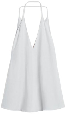 (W) TOTEME SS24 Glacier Blue Longgar Halter Leher-V Dalam Baju Wanita. 242WRT1688FB0115132 Order (W) TOTEME SS24 Glacier Blue Longgar Halter Leher-V Dalam Baju Wanita. 242WRT1688FB0115132