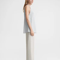 Purchase (W) TOTEME SS24 冰川藍寬鬆交叉綁帶深V領上衣。 242WRT1688FB0115132