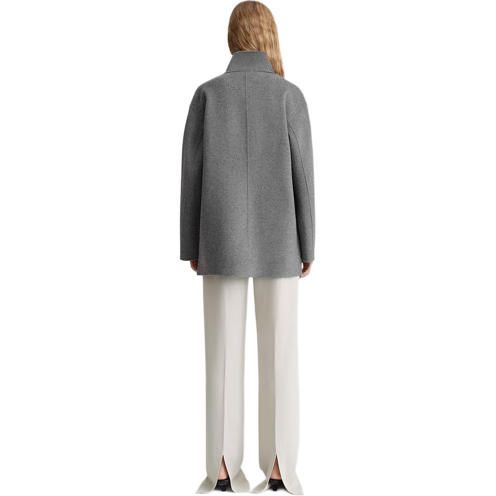 Shop (W) TOTEME SS24 浅灰色立领针织开衫外套带口袋 242WRO1613FB0006039